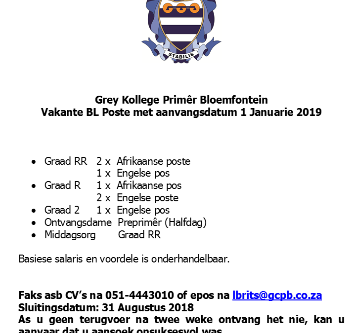 Vakante BL Poste 2019